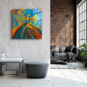 ・"Abstract Dancers V2"・Glass Wall Art - ArtDesigna Glass Printing Wall Art