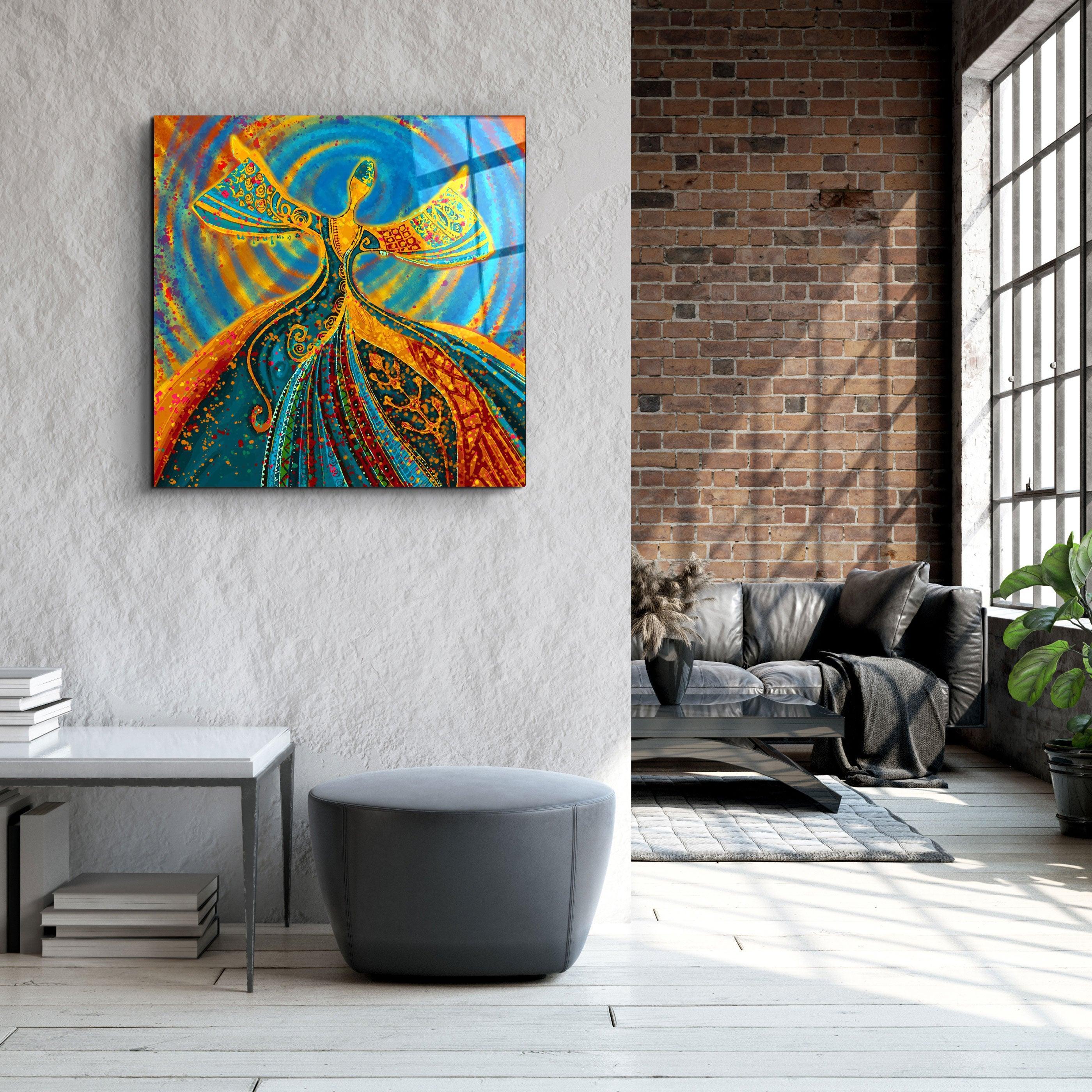 ・"Abstract Dancers V2"・Glass Wall Art - ArtDesigna Glass Printing Wall Art
