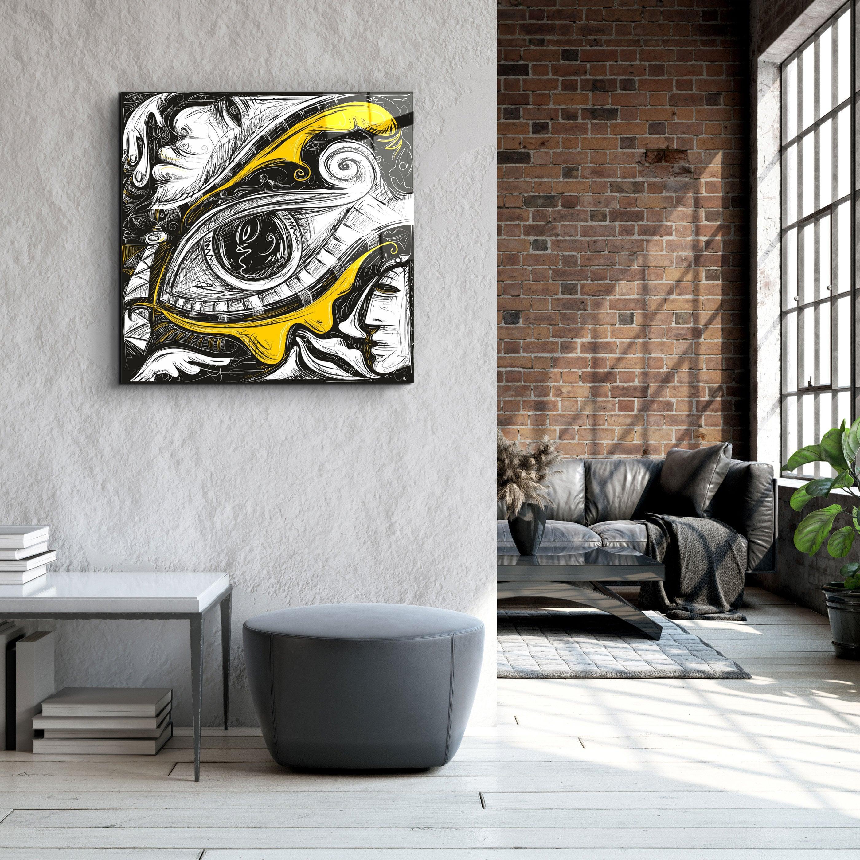 ・"Abstract Faces and Eyes"・Glass Wall Art - ArtDesigna Glass Printing Wall Art