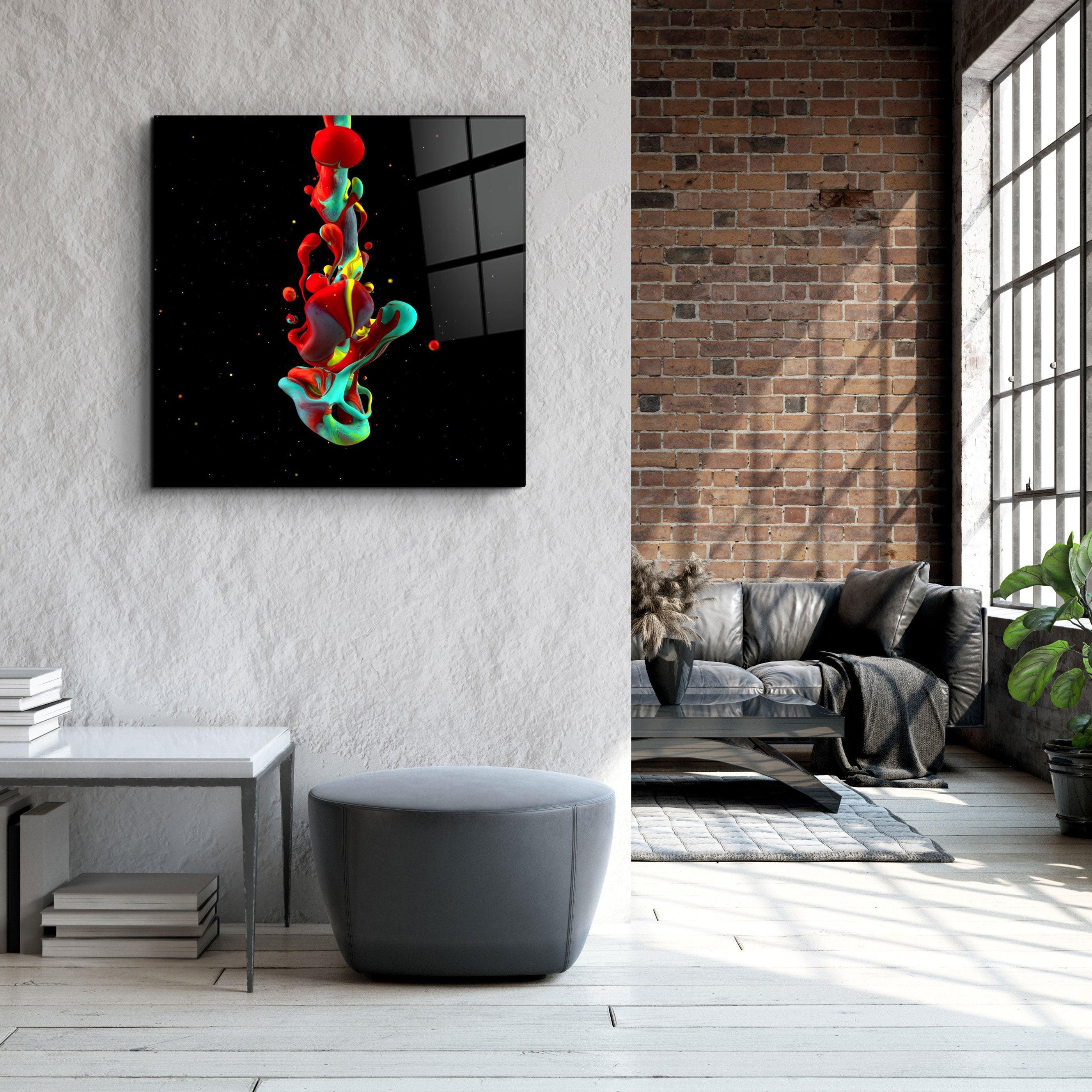 ・"Abstract Colorful Paint"・Glass Wall Art - ArtDesigna Glass Printing Wall Art