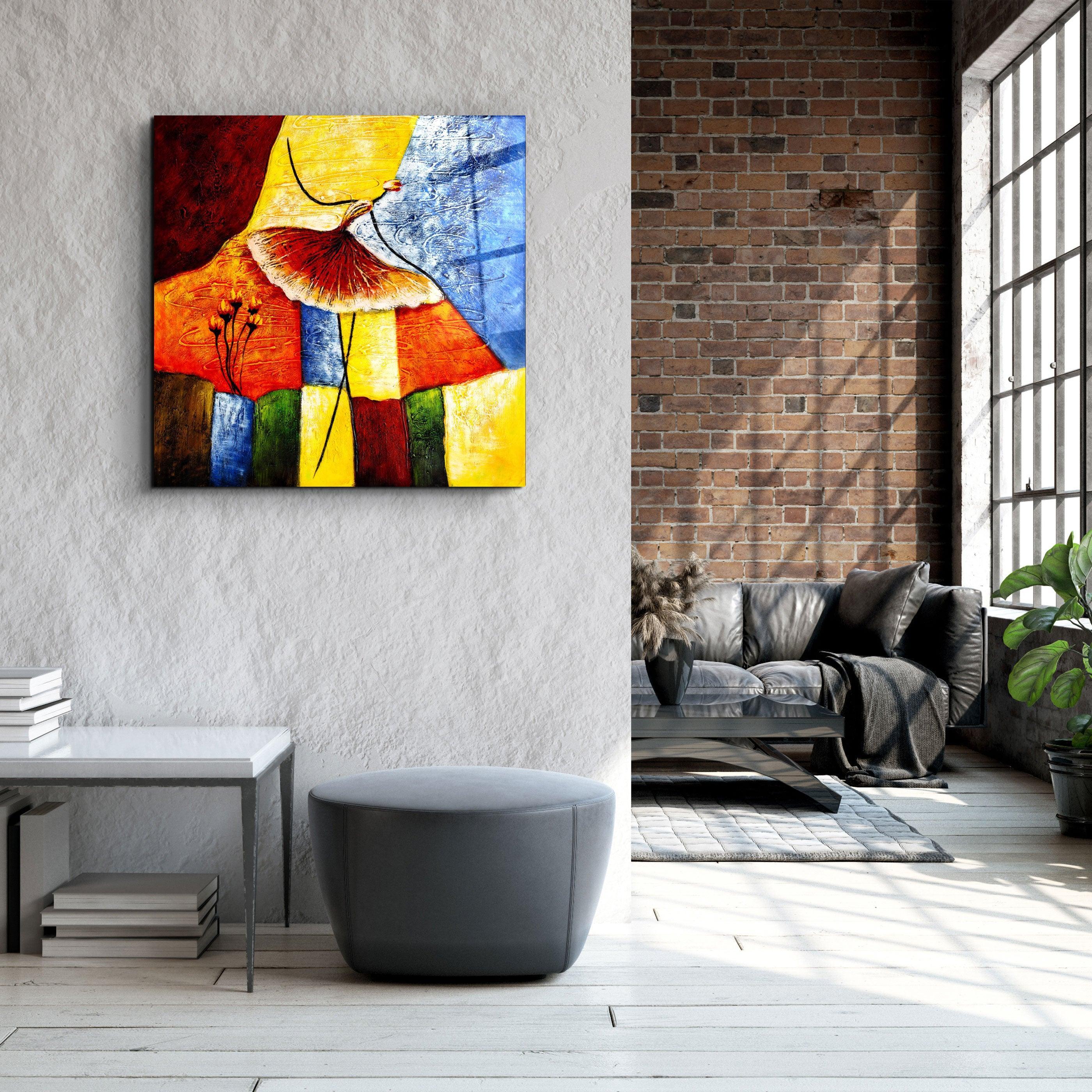 ・"Abstract Colorful Ballerina"・Glass Wall Art - ArtDesigna Glass Printing Wall Art