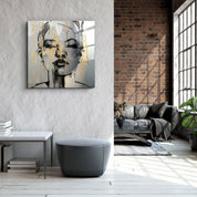 ・"Abstract Woman Portrait V3"・Glass Wall Art - ArtDesigna Glass Printing Wall Art
