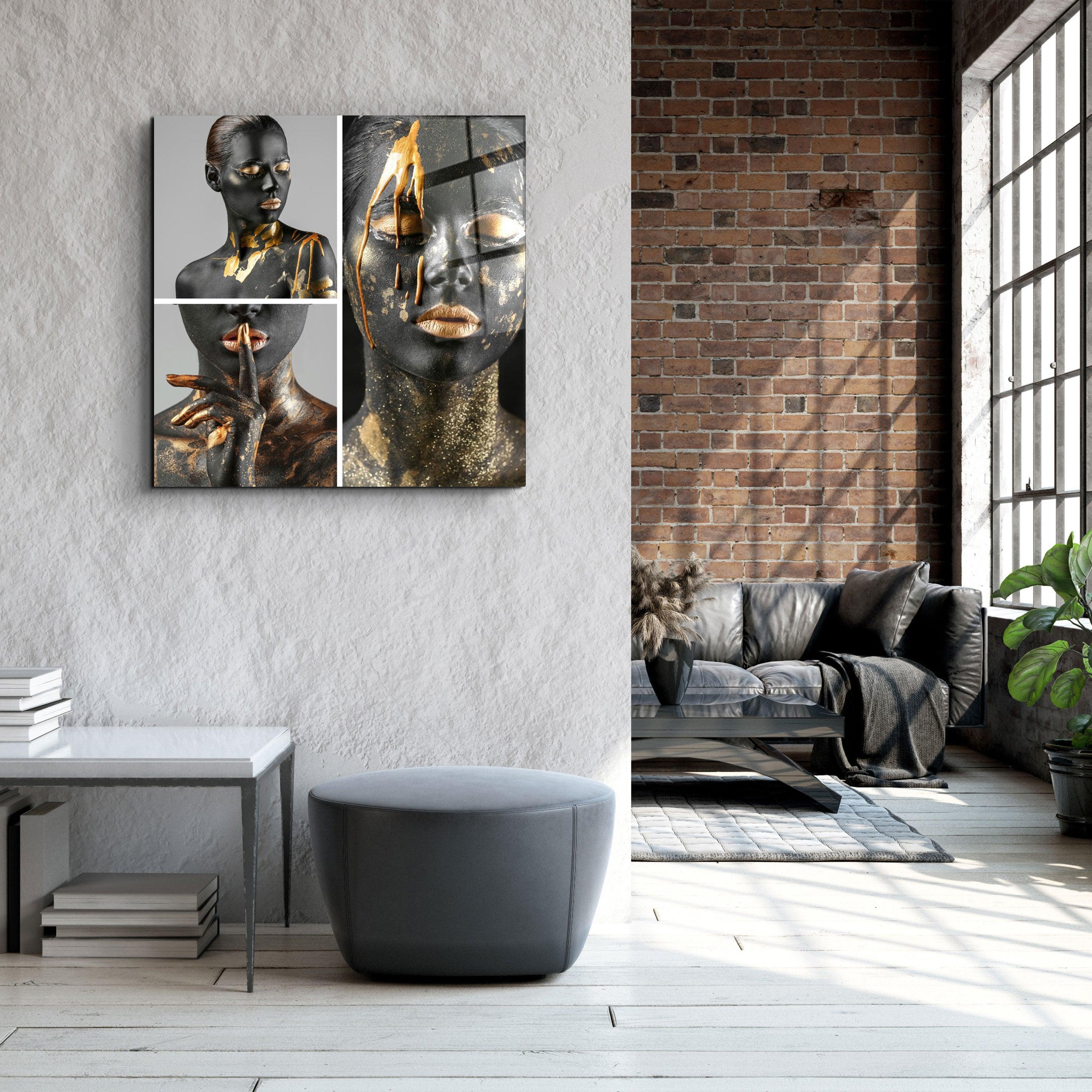 ・"Abstract Makeup Artist - Hush V2"・Glass Wall Art - ArtDesigna Glass Printing Wall Art