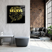 ・"Always Believe in the Impossible-Yellow"・Glass Wall Art - ArtDesigna Glass Printing Wall Art