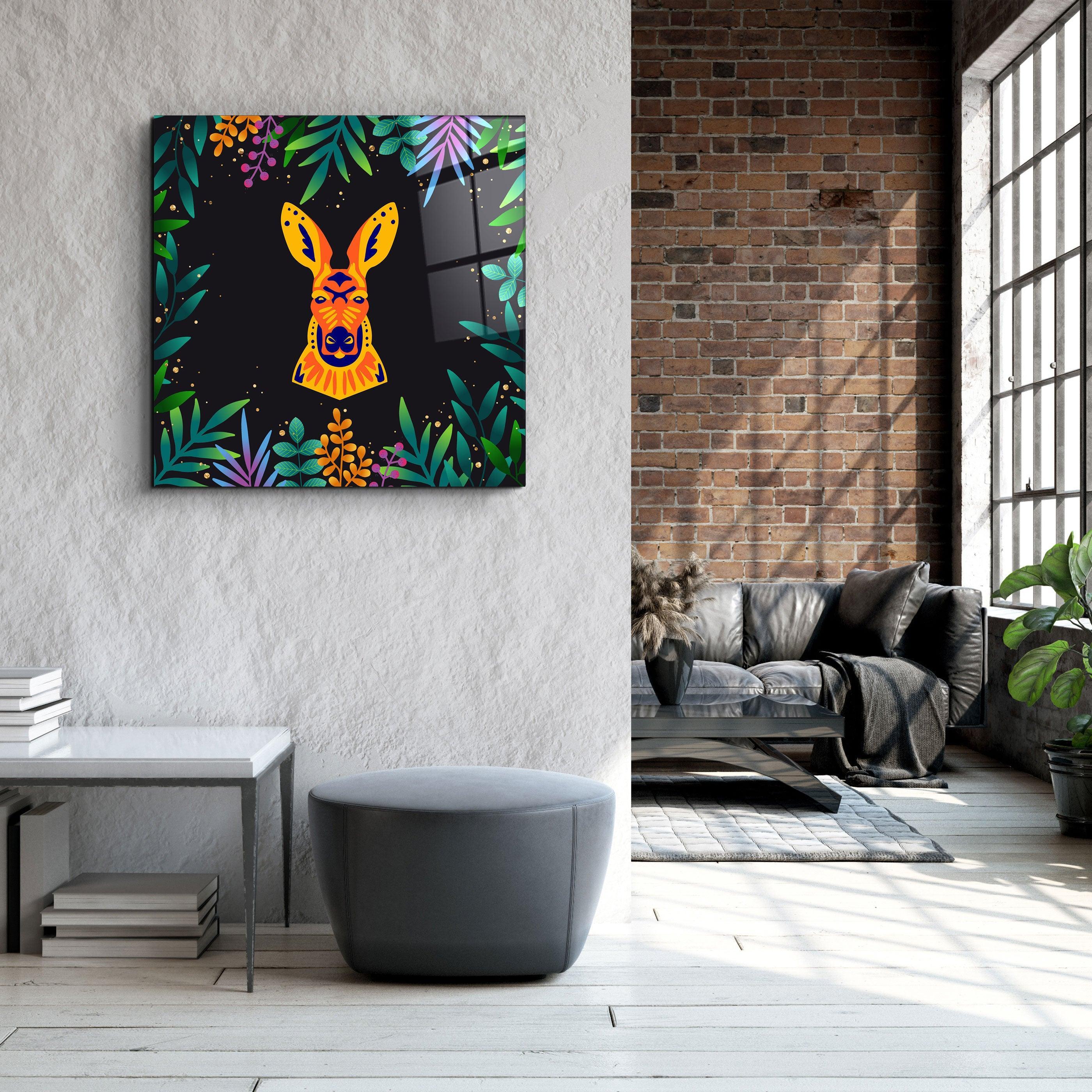 ・"Animal Republic-Kangaroo"・Designers Collection Glass Wall Art - ArtDesigna Glass Printing Wall Art