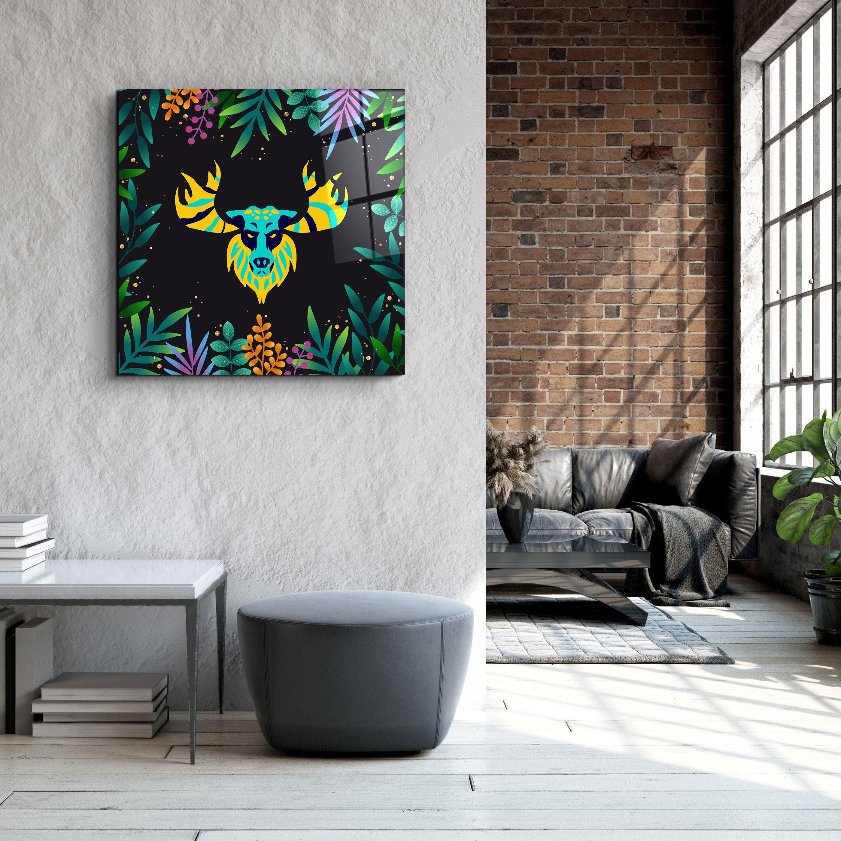 ・"Animal Republic-Deer"・Designers Collection Glass Wall Art - ArtDesigna Glass Printing Wall Art