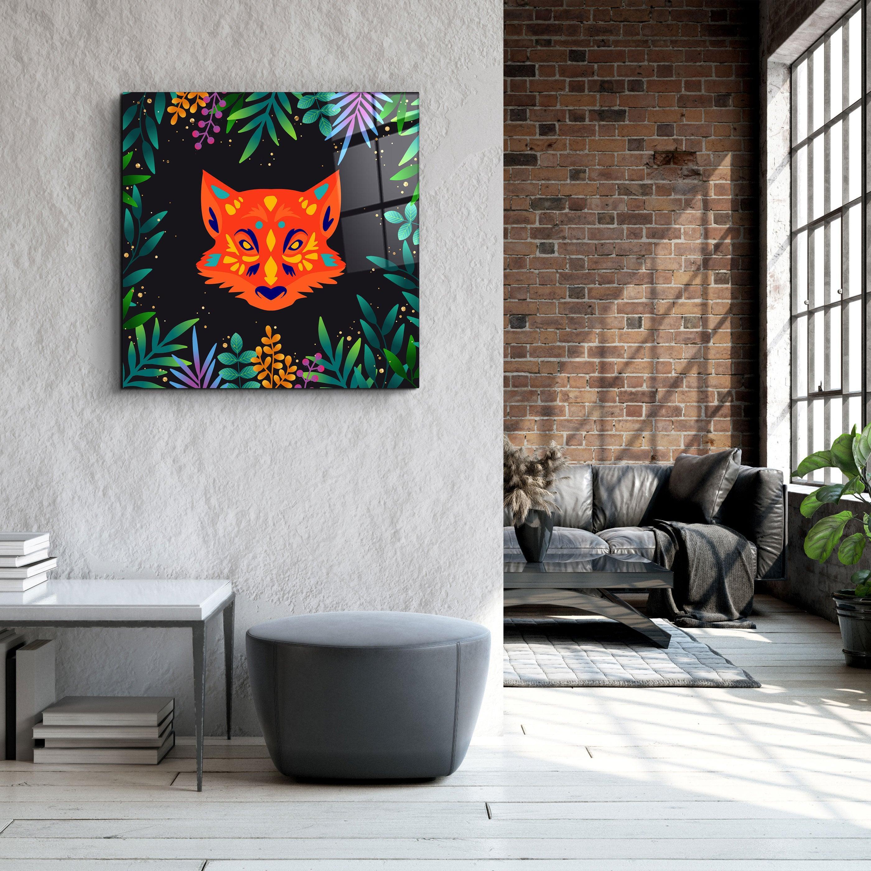 ・"Animal Republic-Fox"・Designers Collection Glass Wall Art - ArtDesigna Glass Printing Wall Art