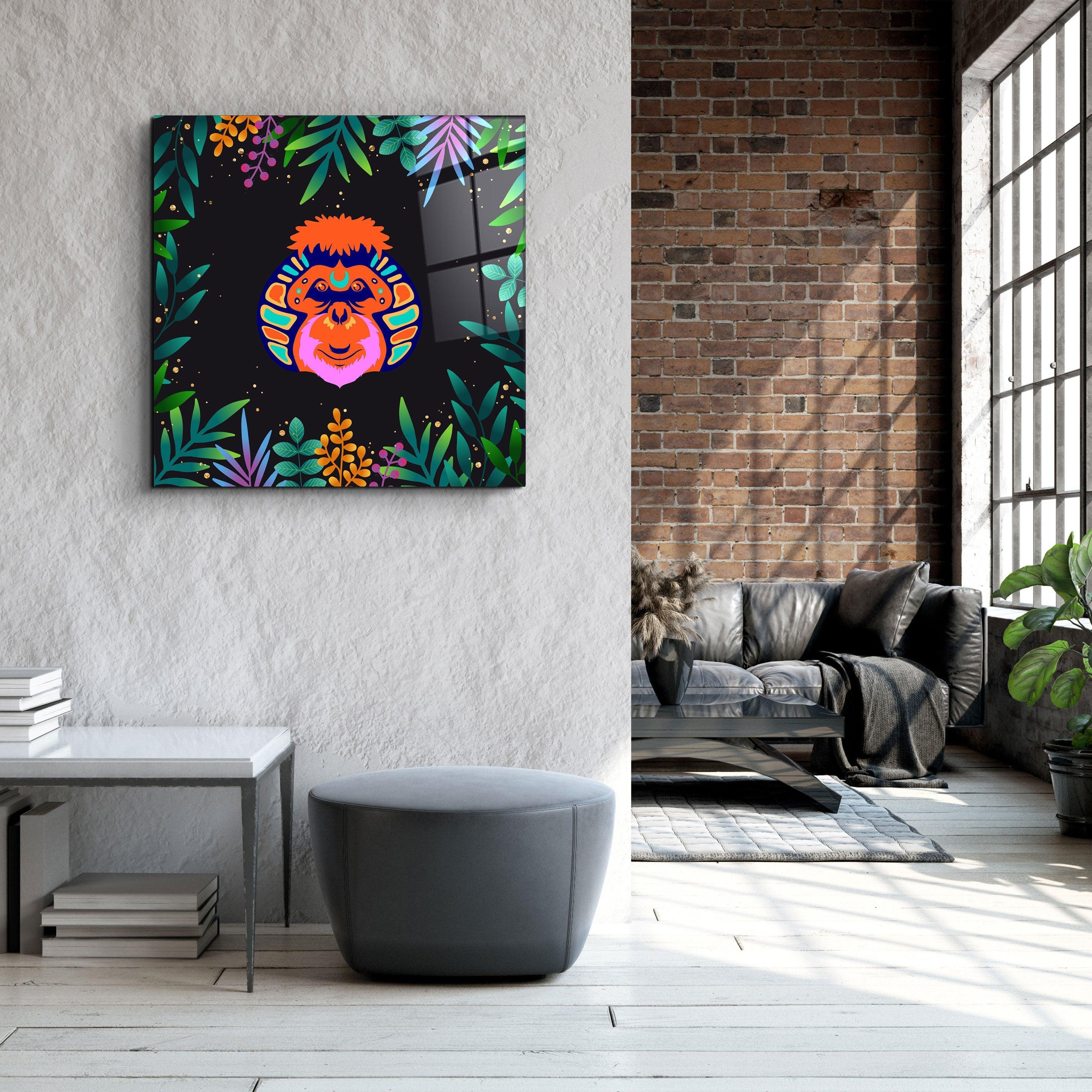 ・"Animal Republic-Orangutan"・Designers Collection Glass Wall Art - ArtDesigna Glass Printing Wall Art