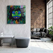 ・"Animal Republic-Frog"・Designers Collection Glass Wall Art - ArtDesigna Glass Printing Wall Art