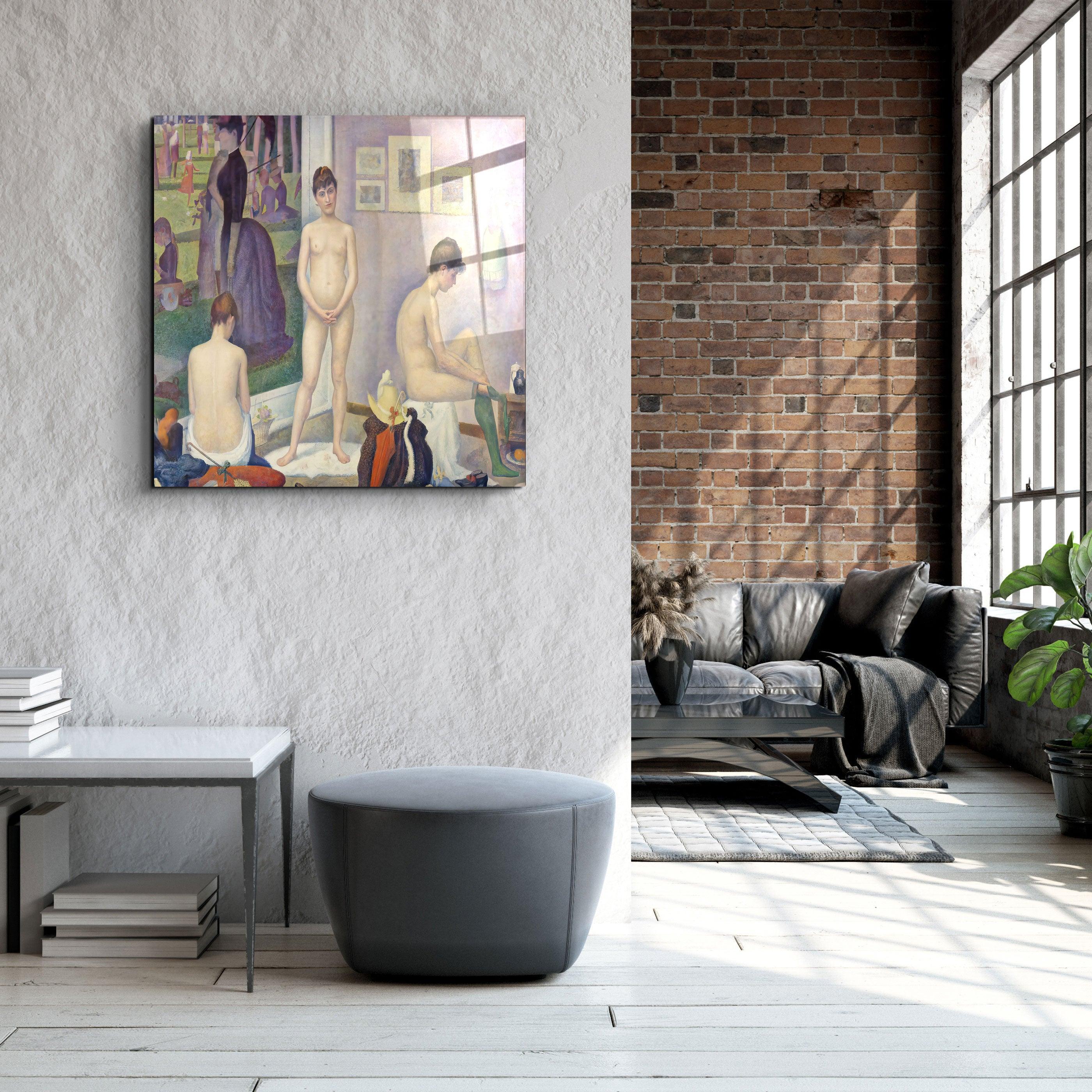 ."Models (Poseuses) (ca. 1886–1888) by Georges Seurat". Glass Wall Art - ArtDesigna Glass Printing Wall Art