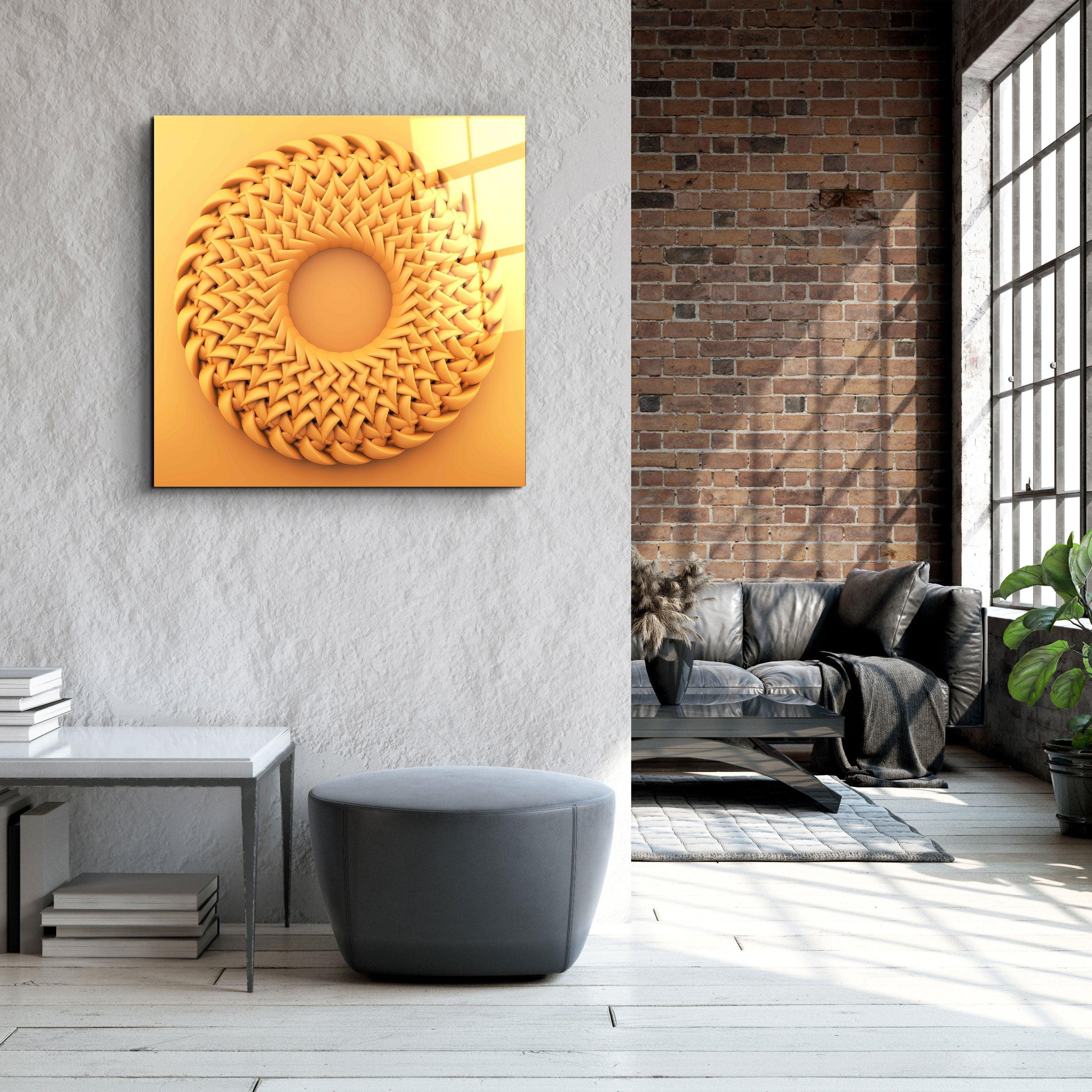 ."Abstract Circular Knitting V2". Designer's Collection Glass Wall Art - ArtDesigna Glass Printing Wall Art
