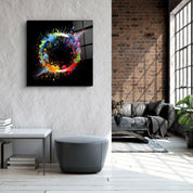 ."Paint Splash Ring". Designer's Collection Glass Wall Art - ArtDesigna Glass Printing Wall Art
