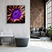."Heart of the Wood - Purple". Designer's Collection Glass the Wood Art - ArtDesigna Glass Printing Wall Art