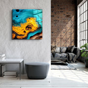 ."Heart of the Wood - Yellow". Designer's Collection Glass the Wood Art - ArtDesigna Glass Printing Wall Art