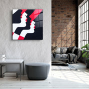 ."Retro Hats and Red Lips". Contemporary Collection Glass Wall Art - ArtDesigna Glass Printing Wall Art