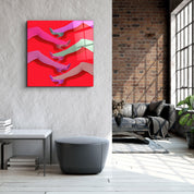 ."Legs with Retro Socks". Contemporary Collection Glass Wall Art - ArtDesigna Glass Printing Wall Art