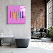 ."Sweet Sticks Retro". Contemporary Collection Glass Wall Art - ArtDesigna Glass Printing Wall Art