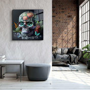 ."Diamond Skull". Secret World Collection Glass Wall Art - ArtDesigna Glass Printing Wall Art