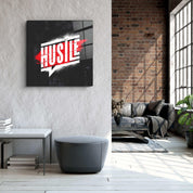 ."Hustle". Motivational Glass Wall Art - ArtDesigna Glass Printing Wall Art