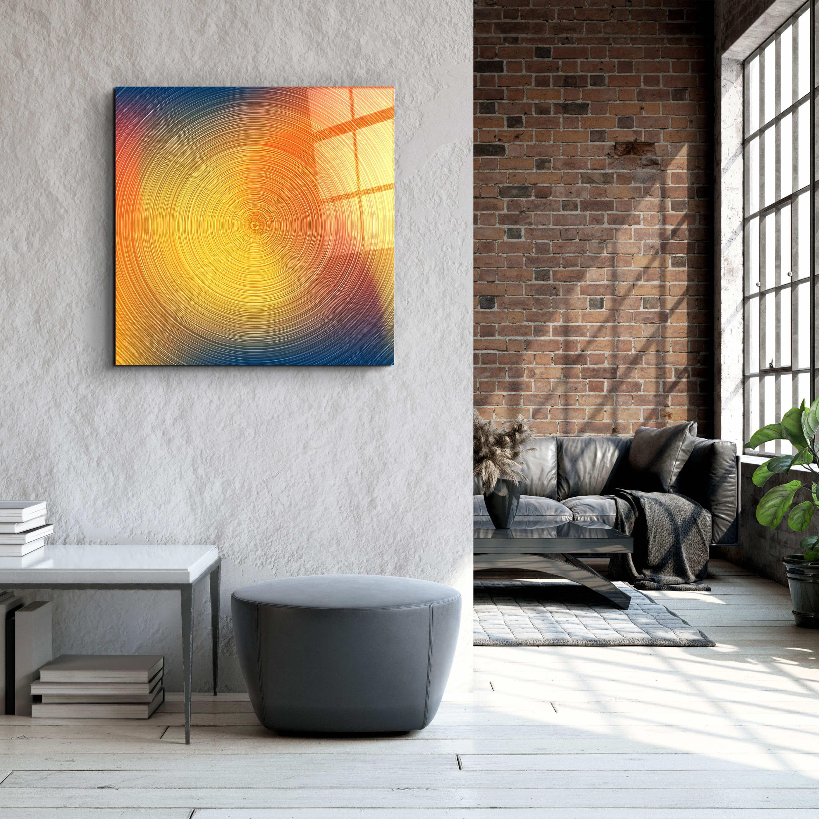 ."Yellow Hypnosis". Designer's Collection Glass Wall Art - ArtDesigna Glass Printing Wall Art