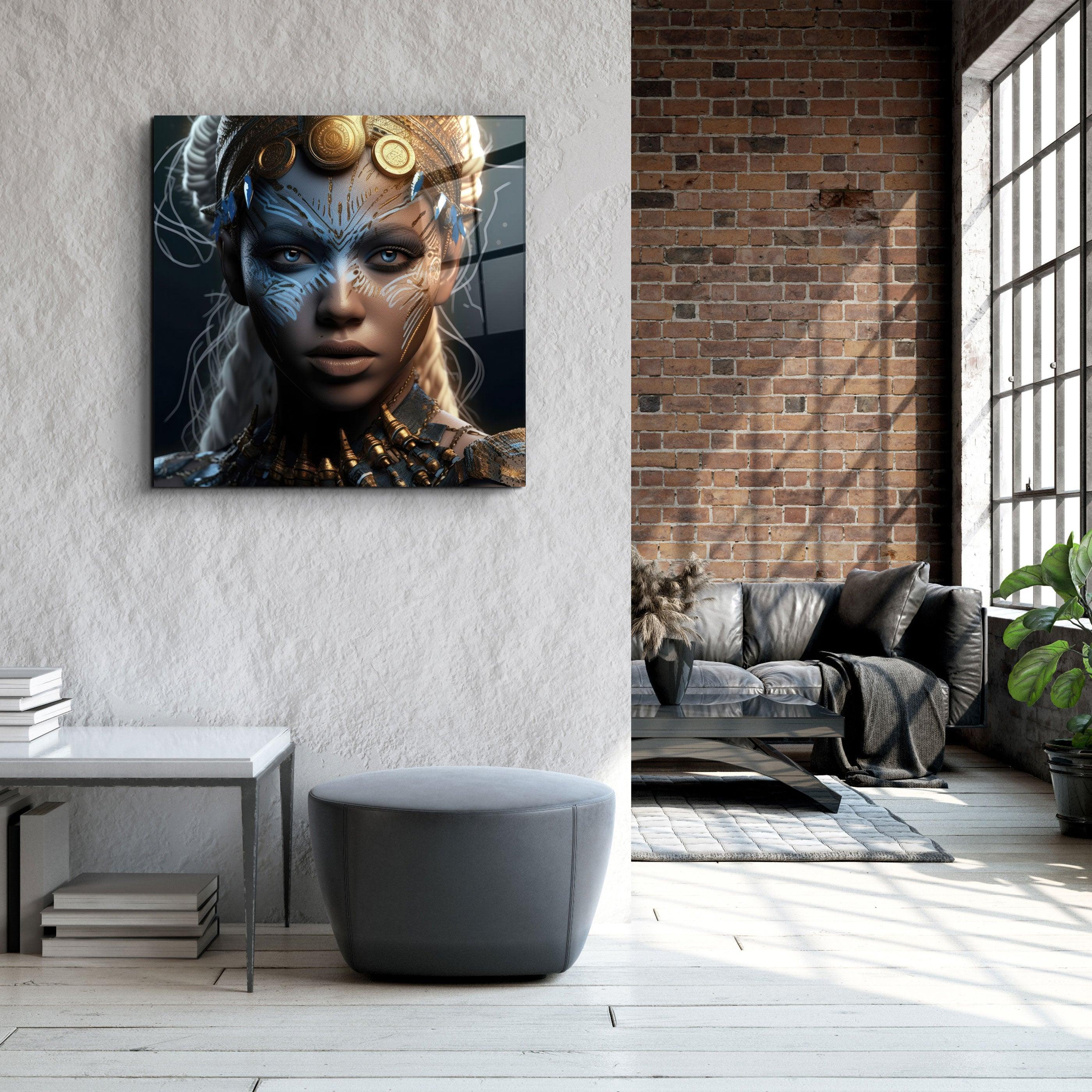 ."Woman Warrior 4". Secret World Collection Glass Wall Art - ArtDesigna Glass Printing Wall Art
