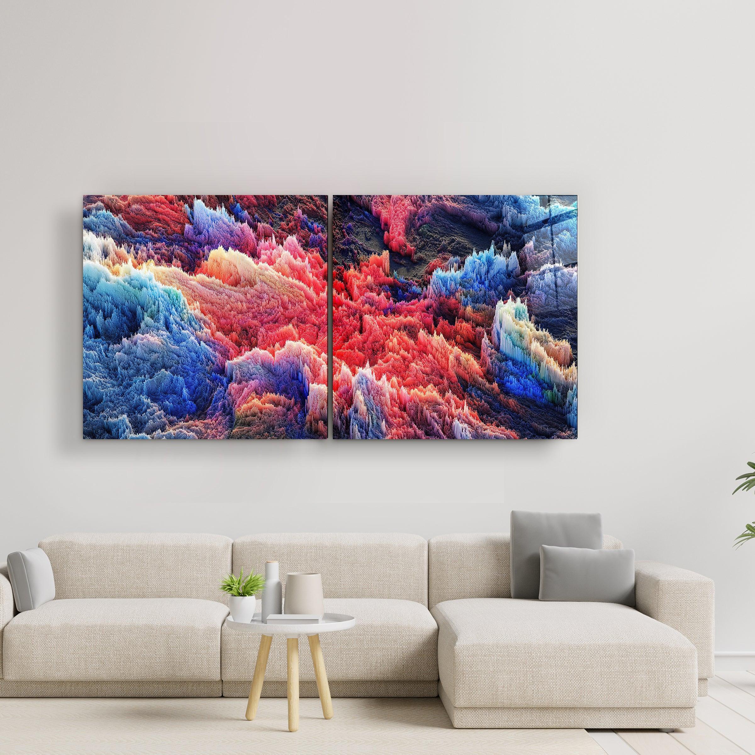 ・"Pixel World - Duo"・Glass Wall Art - ArtDesigna Glass Printing Wall Art