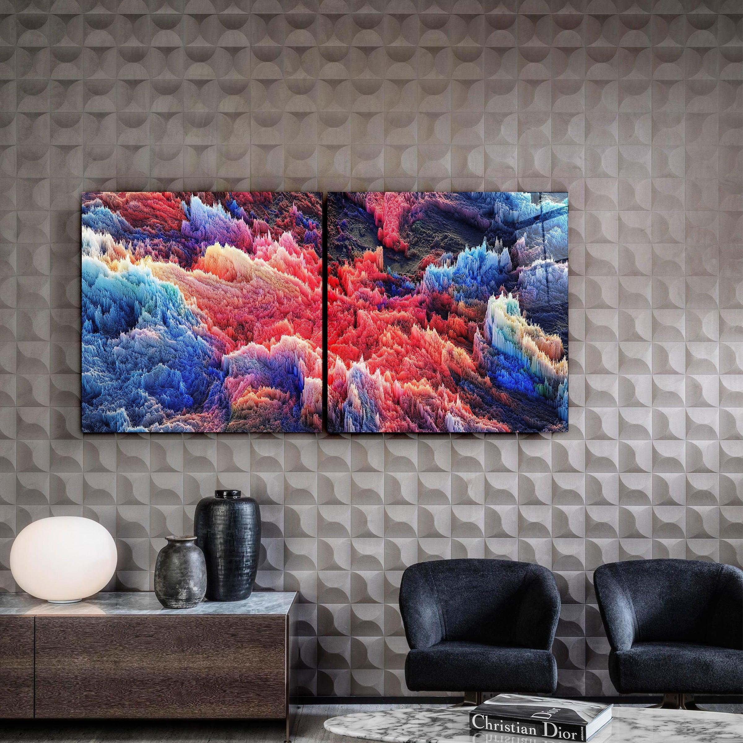 ・"Pixel World - Duo"・Glass Wall Art - ArtDesigna Glass Printing Wall Art