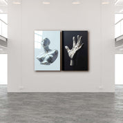 ・"Staute-Gold Cracks-Duo"・Designer's Collection Glass Wall Art - ArtDesigna Glass Printing Wall Art