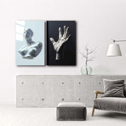 ・"Staute-Gold Cracks-Duo"・Designer's Collection Glass Wall Art - ArtDesigna Glass Printing Wall Art