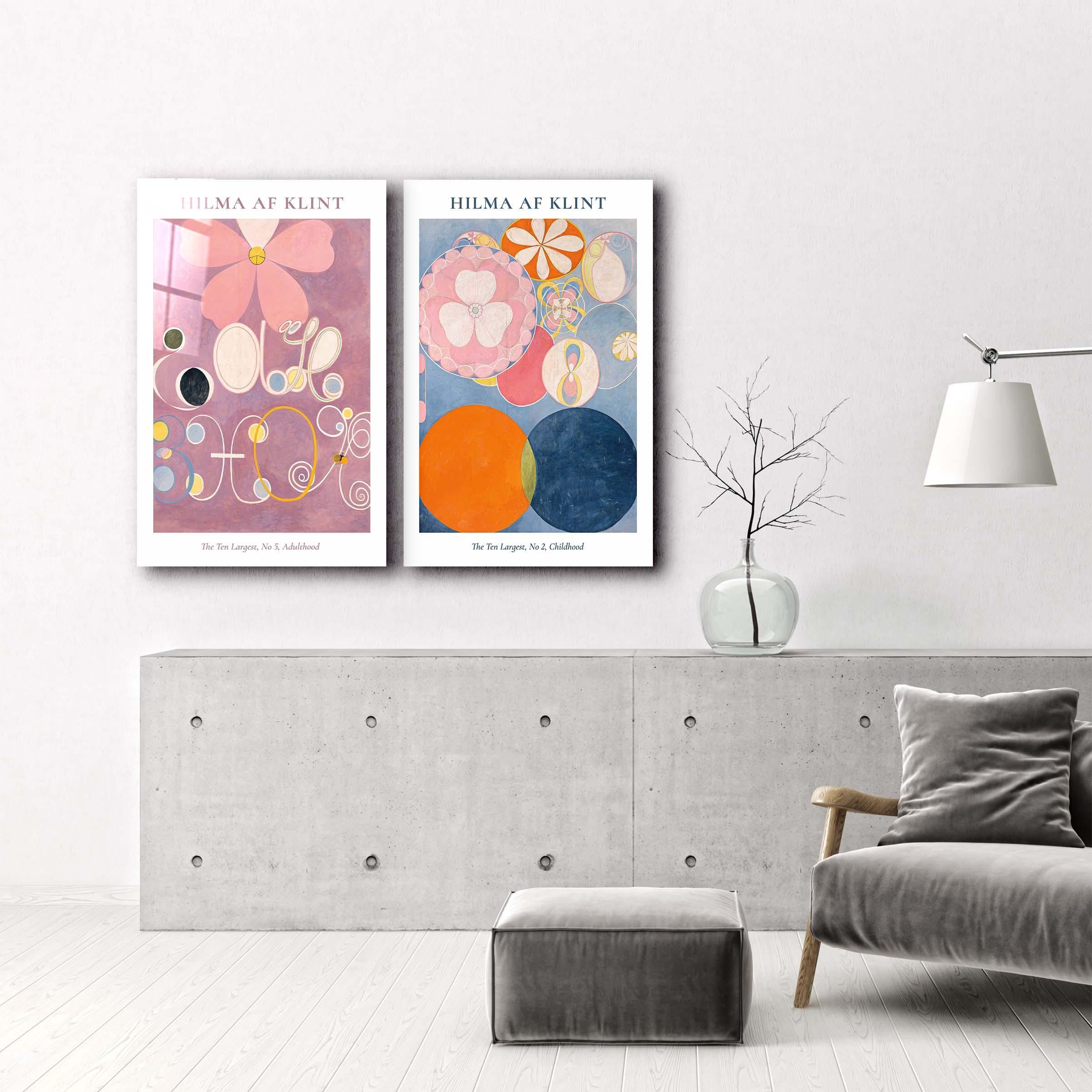 ・"Hilma Af Klint-Duo"・Designer's Collection Glass Wall Art - ArtDesigna Glass Printing Wall Art