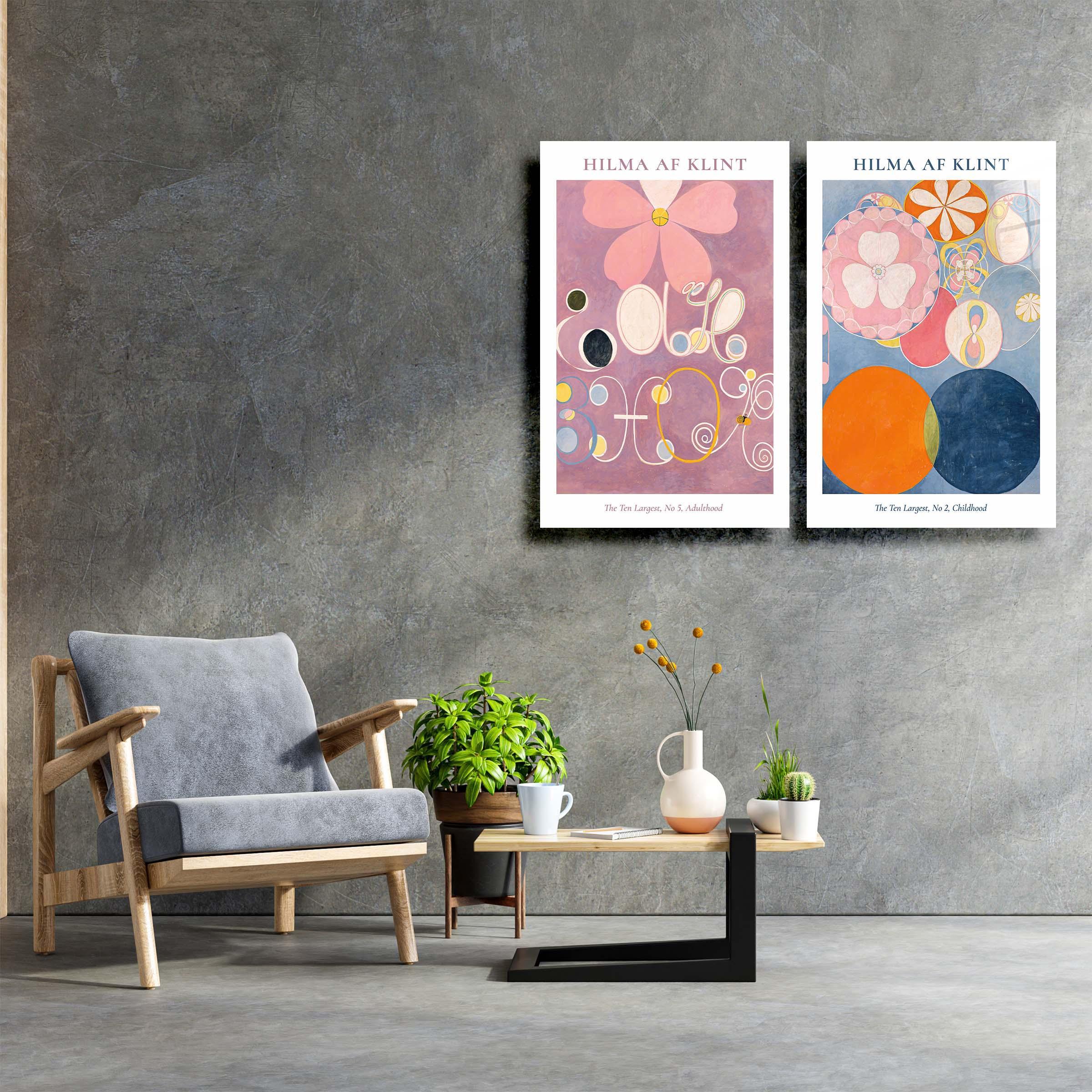 ・"Hilma Af Klint-Duo"・Designer's Collection Glass Wall Art - ArtDesigna Glass Printing Wall Art