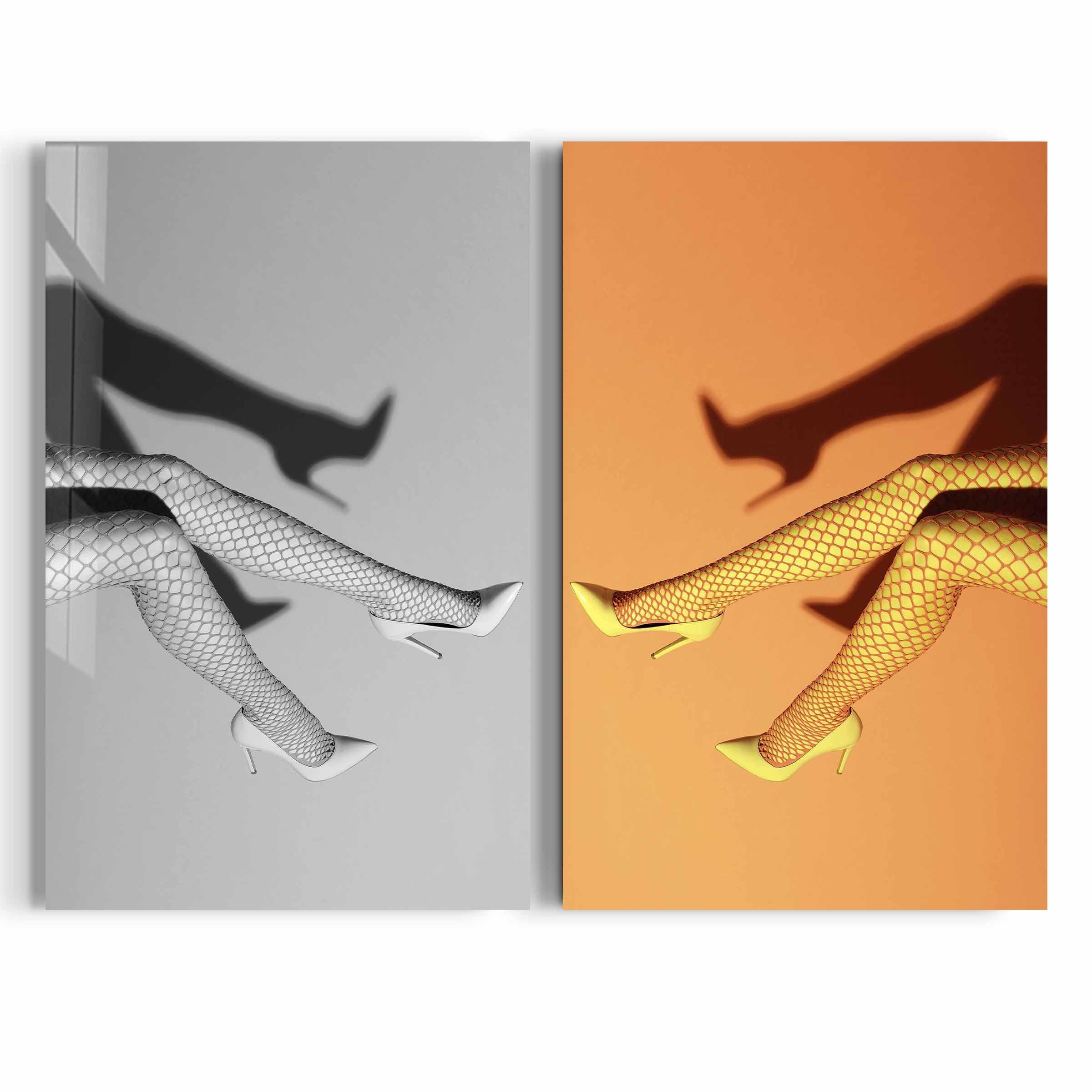 ・"Retro Socks - Duo Set"・Designer's Collection Glass Wall Art - ArtDesigna Glass Printing Wall Art