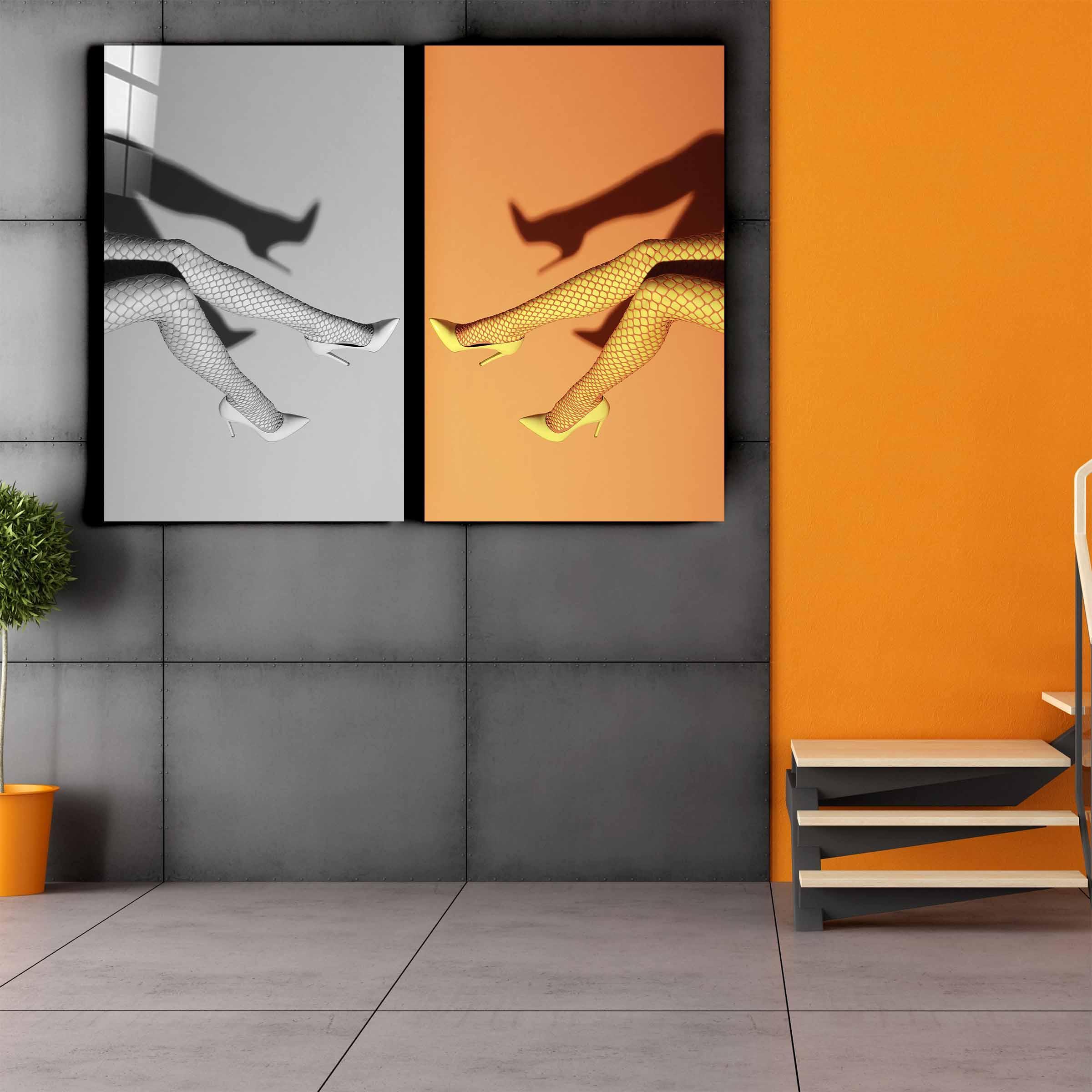 ・"Retro Socks - Duo Set"・Designer's Collection Glass Wall Art - ArtDesigna Glass Printing Wall Art