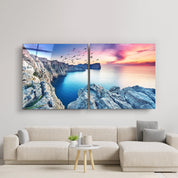 ・"Red Sunset - Duo"・Glass Wall Art - ArtDesigna Glass Printing Wall Art