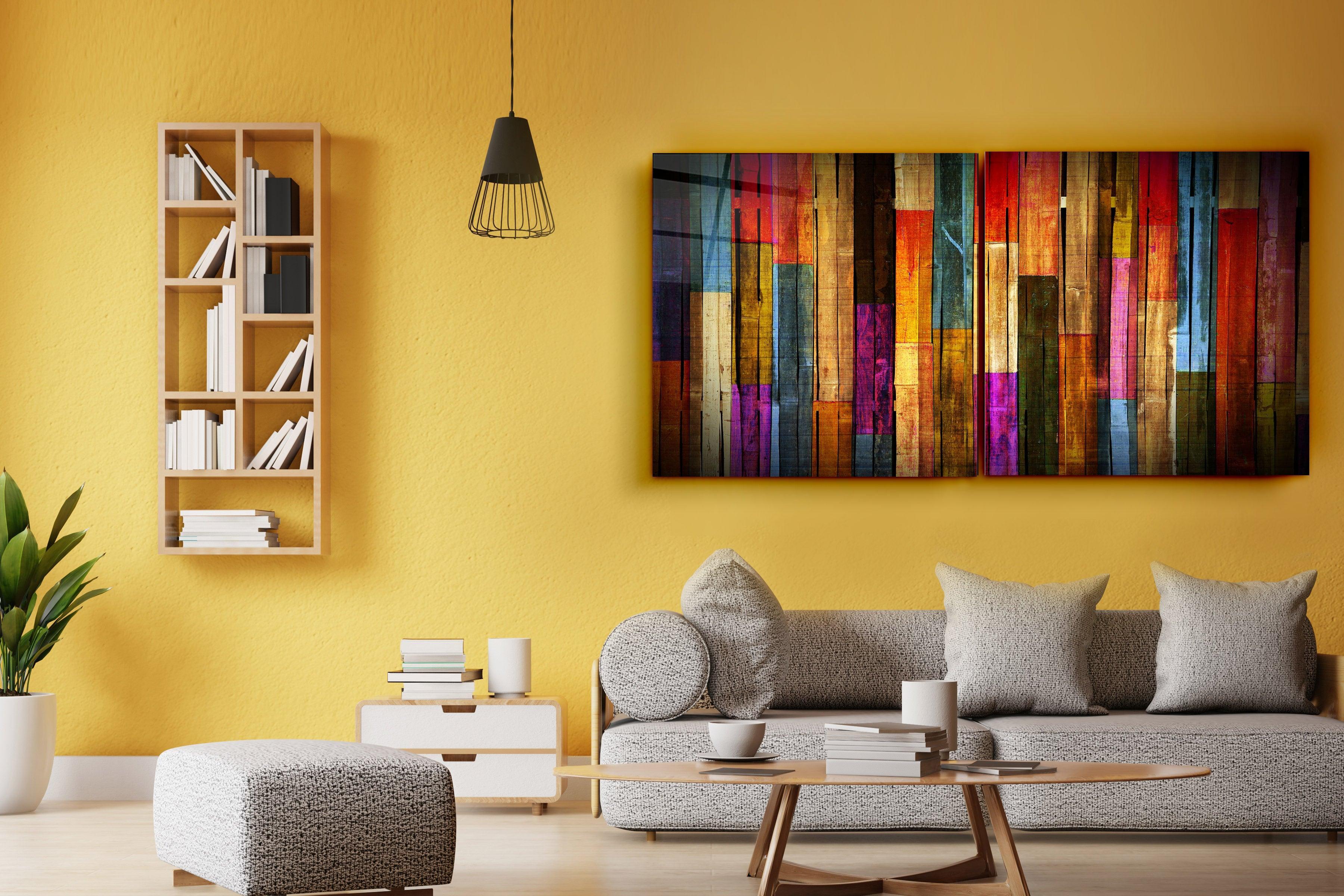 ・"Painted Wood - Duo"・Glass Wall Art - ArtDesigna Glass Printing Wall Art