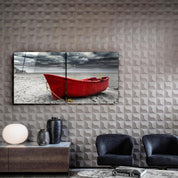 ・"Red Boat - Duo"・Glass Wall Art - ArtDesigna Glass Printing Wall Art