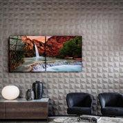 ・"Waterfall - Duo"・Glass Wall Art - ArtDesigna Glass Printing Wall Art