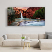 ・"Waterfall - Duo"・Glass Wall Art - ArtDesigna Glass Printing Wall Art