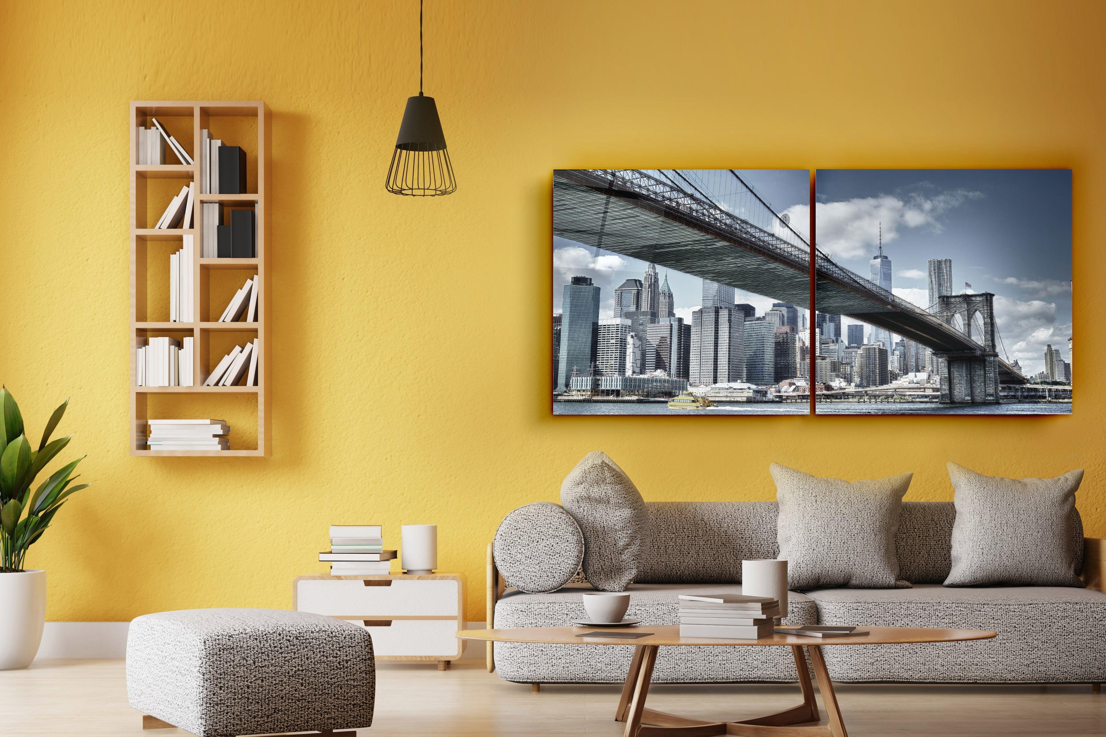 ・"Brooklyn Bridge - Duo"・Glass Wall Art - ArtDesigna Glass Printing Wall Art