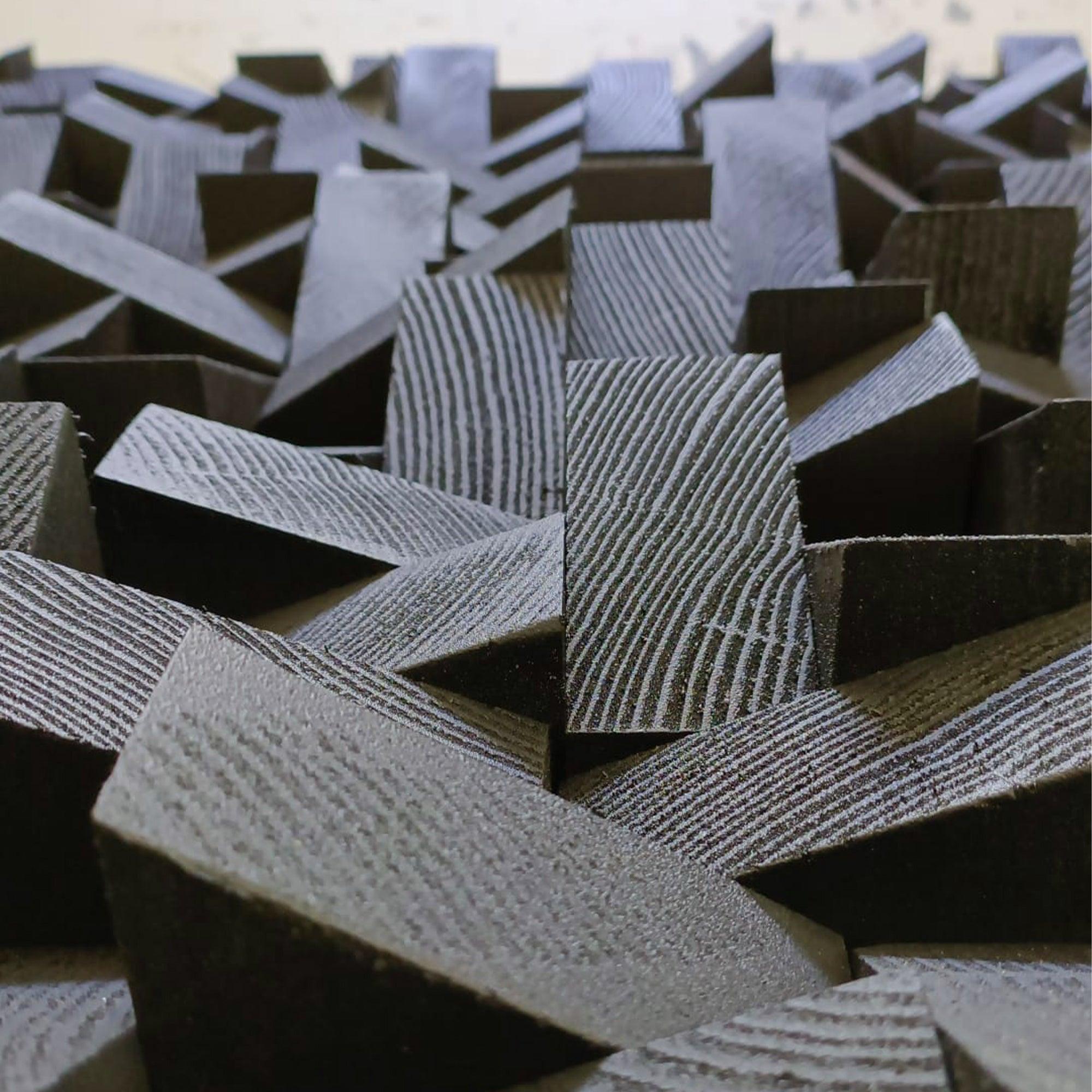 ・"Black Diamond Wall Sculpture"・Premium Wood Handmade Wall Sculpture - Limited Edition - ArtDesigna Glass Printing Wall Art