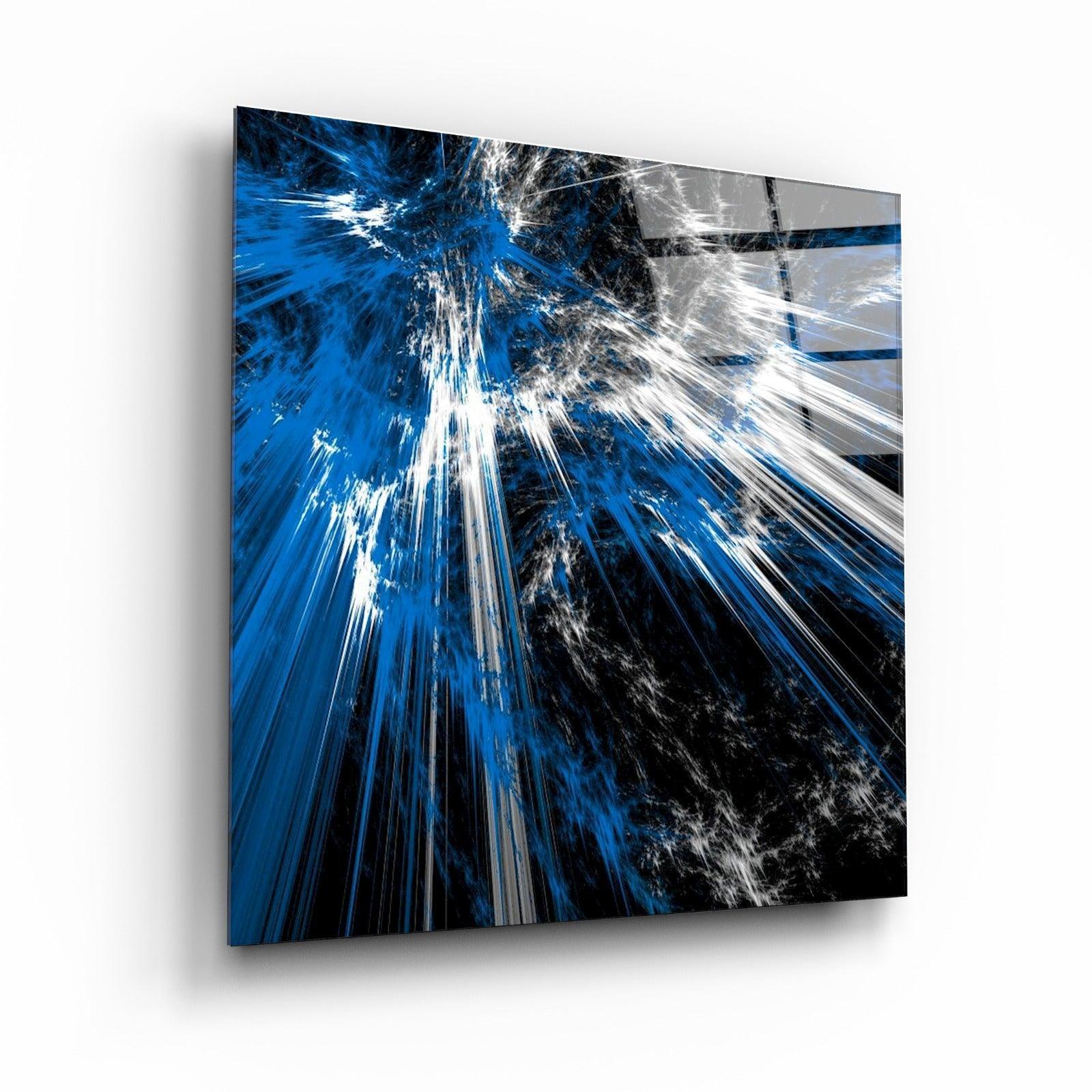 ・"Blue Explosion"・Glass Wall Art - ArtDesigna Glass Printing Wall Art