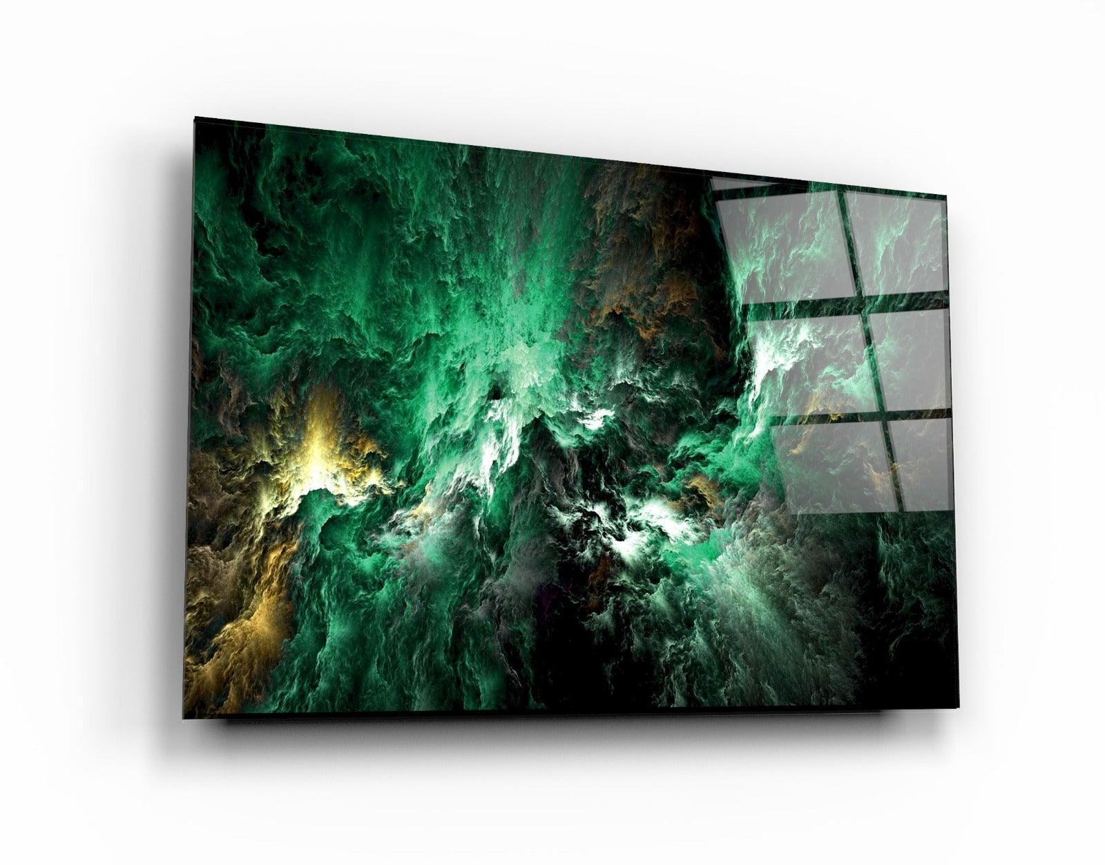 Myth of The Sky Green Version | Glass Wall Art - Artdesigna